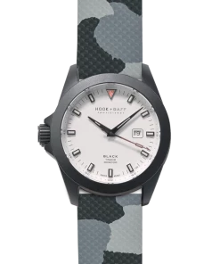 Hook & Gaff Sportfisher Black - White Dial - Gray Camo Strap