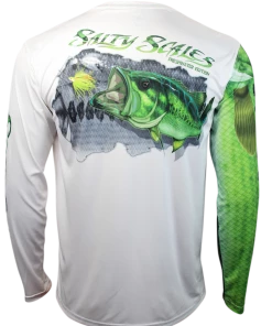 Salty Scales Largemouth Bass Long Sleeve Scale Sun-Shield Performance Gear