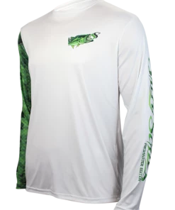 Salty Scales Largemouth Bass Long Sleeve Scale Sun-Shield Performance Gear