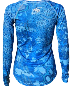 Salty Scales Womens Camo Fishing Sun Shirt