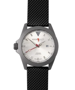 Hook & Gaff Watches Sportfisher II Classic Silver Dial - Black Dive Strap